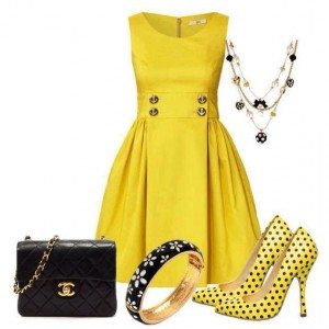 How to accessorize a yellow dress